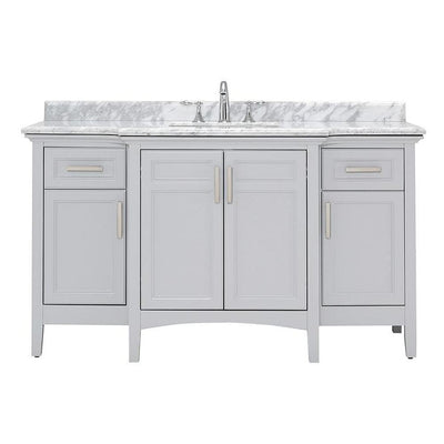 Sassy 42 in. W x 22 in. D Vanity in White with Marble Vanity Top in White with White Sink