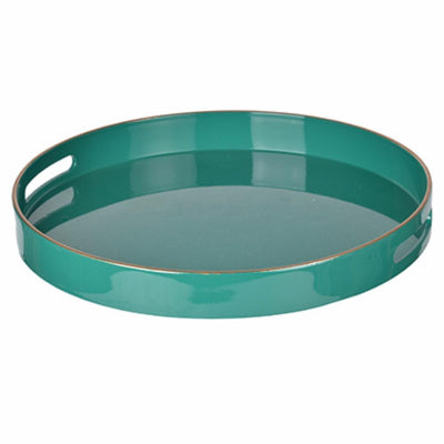 Green Round Tray with Cutout Handles - Super Arbor