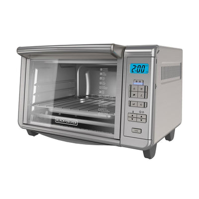 1500 W 6-Slice Stainless Steel Countertop Toaster Oven with Built-In Timer - Super Arbor