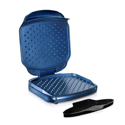 64 sq. in. Classic Blue Ultra-Durable Non-Stick Diamond Infused Spike Express Electric Grill - Super Arbor