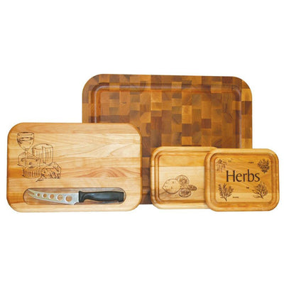 4-Piece Wooden Reversible Cutting Board Set - Super Arbor