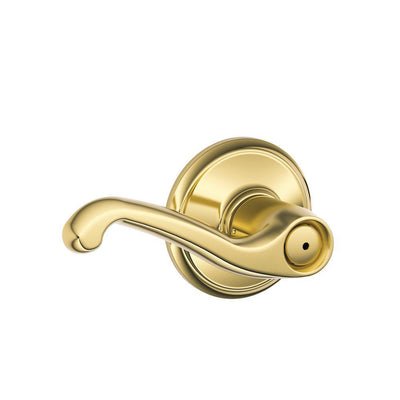 Flair Bright Brass Privacy Bed/Bath Door Lever - Super Arbor