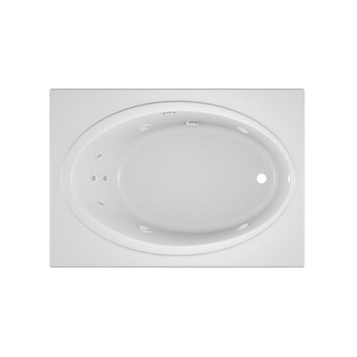 NOVA 60 in. x 42 in. Acrylic Right-Hand Drain Rectangular Drop-In Whirlpool Bathtub with Heater in White - Super Arbor