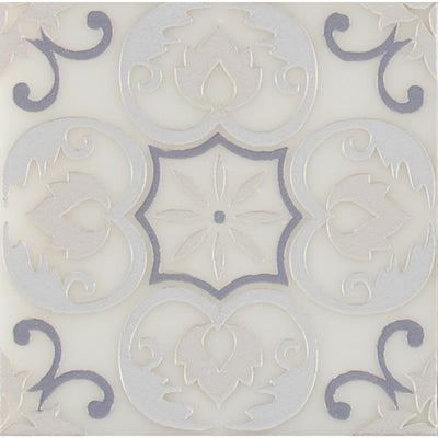 Tetris Florita Blanco 6 in. x 6 in. Polished Marble Wall Tile (5 sq. ft. / case) - Super Arbor