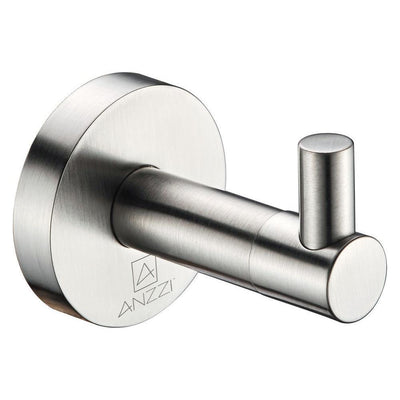 Caster Series Single Robe Hook in Brushed Nickel - Super Arbor