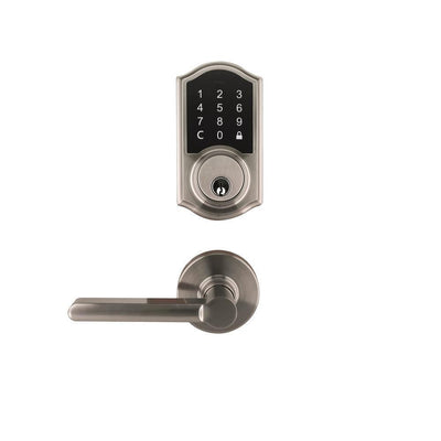 Castle Matte Black Touchpad Single Cylinder Deadbolt with Tonbridge Hall and Closet Door Lever Combo Pack - Super Arbor