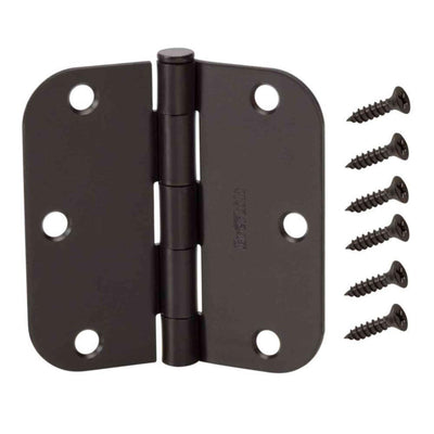 3-1/2 in. x 5/8 in. Oil-Rubbed Bronze Radius Door Hinge - Super Arbor