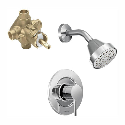 Align Single-Handle 1-Spray Shower Faucet Trim Kit with Valve in Chrome (Valve Included) - Super Arbor