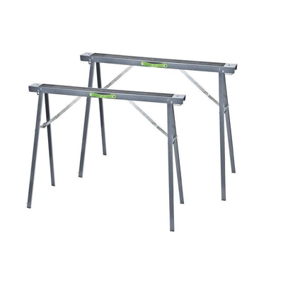 Metal Folding Sawhorse Kit with Non-Marring Padded Surface, Carrying Handle and 800 lbs. Capacity (2-Pack) - Super Arbor