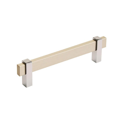 Mulino 5-1/16 in. (128 mm) Center-to-Center Silver Champagne/Polished Chrome Cabinet Drawer Pull - Super Arbor