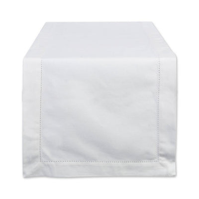 Off-White Hemstitch Cotton Table Runner - Super Arbor