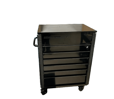 U.S. GENERAL 34 in. x 23 in., 6-Drawer, Full-Bank Service Cart, Black - Super Arbor