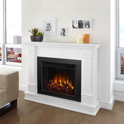 Silverton 48 in. Electric Fireplace in White - Super Arbor