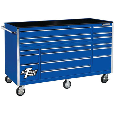 THD Series 72 in. 16-Drawer Roller Cabinet Tool Chest, Blue - Super Arbor