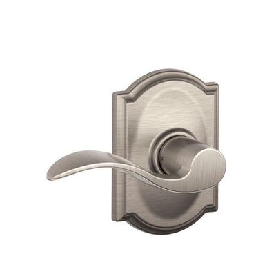 Accent Satin Nickel Passage Hall/Closet Door Lever with Camelot Trim - Super Arbor