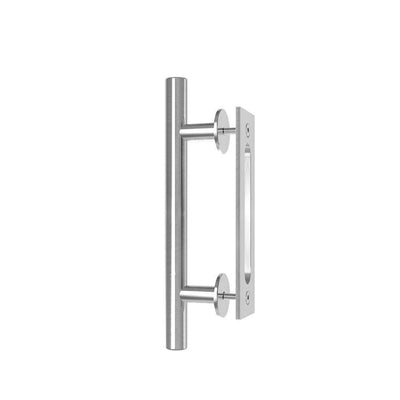 12 in. Stainless Steel Ladder Pull and Flush Sliding Barn Door Handle Set - Super Arbor