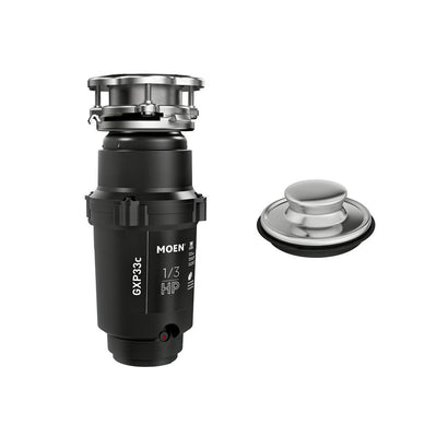 MOEN Lite Series 1/3 HP Continuous Feed Garbage Disposal including Stainless Drain Stopper - Super Arbor