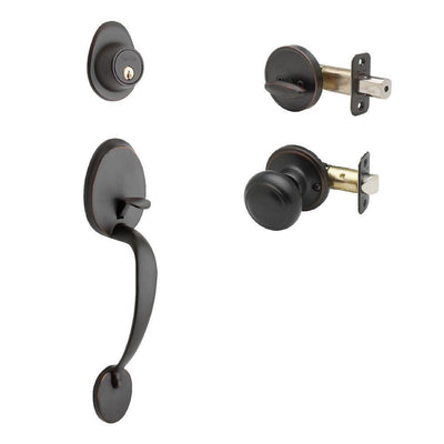 Colonial Tuscan Bronze Door Handleset and Colonial Knob Trim - Super Arbor