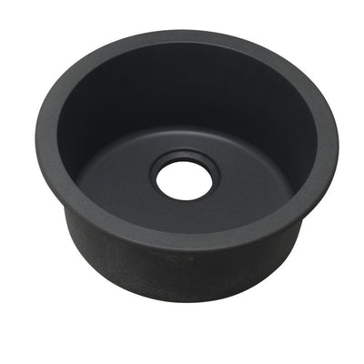 Quartz Classic Drop-In/Undermount Composite 18 in. Single Bowl Bar Sink in Black - Super Arbor