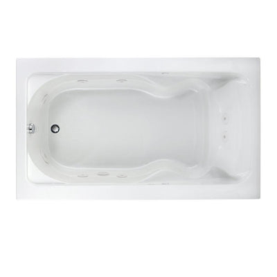 EverClean Cadet 72 in. x 42 in. Reversible Drain Whirlpool Tub in White - Super Arbor