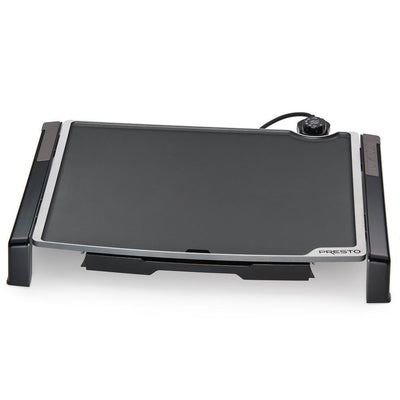 Tilt and Fold 254 sq. in. Black Electric Griddle with Temperature Sensor - Super Arbor