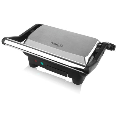 2-Slice 1000 W Black Panini Press with Removable Plates - Super Arbor