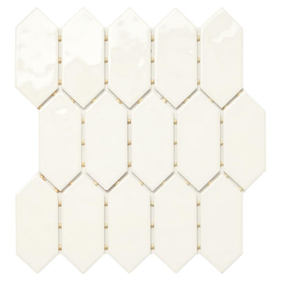 Marazzi LuxeCraft 11 in. x 12 in. x 6.35mm White Ceramic Picket Mosaic Wall Tile (0.73 sq. ft. / piece) - Super Arbor