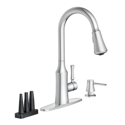 Venango Single-Handle Pull-Down Sprayer Kitchen Faucet with Reflex and Power Clean Attachments in Chrome - Super Arbor