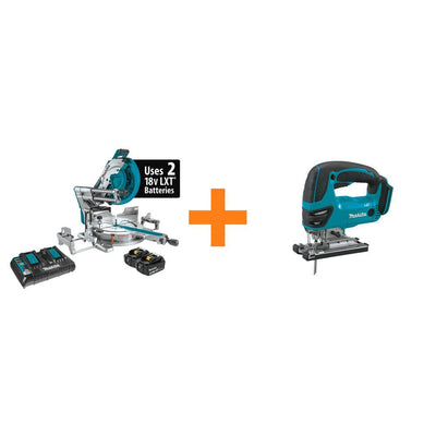 18V X2 LXT (36V) 12 in. Brushless Dual-Bevel Sliding Compound Miter Saw Kit 5.0 Ah with bonus 18V LXT Jigsaw (Tool-Only) - Super Arbor