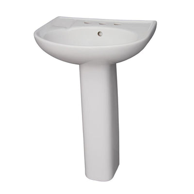 Barclay Products Cynthia 520 Pedestal Combo Bathroom Sink in White - Super Arbor