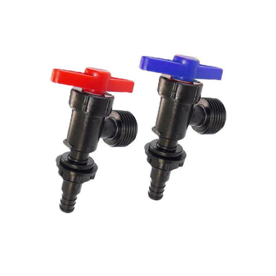 1/2 in. Plastic PEX Barb x 3/4 in. Male Hose Thread Washing Machine Valve Red/Blue (2-Pack) - Super Arbor