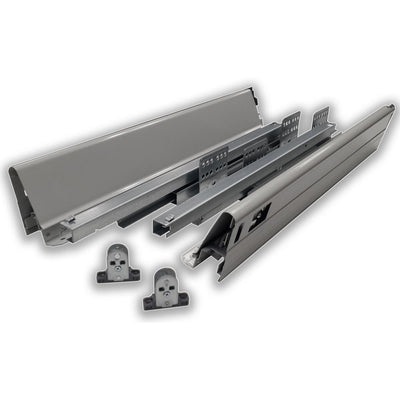 12 in. Gray Soft Close Full Extension Double Wall Lower Drawer Set (1-Pair) - Super Arbor