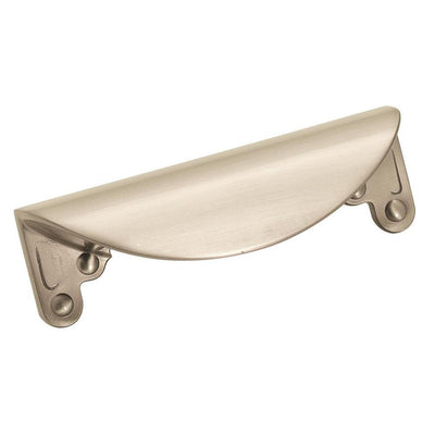 Inspirations 3 in (76 mm) Center-to-Center Satin Nickel Cabinet Drawer Cup Pull - Super Arbor