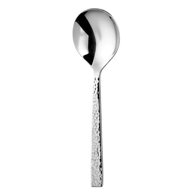 Chef's Table Hammered 18/0 Stainless Steel Bouillon Spoons (Set of 12) - Super Arbor