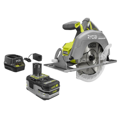18V ONE+ Brushless Cordless 7-1/4 in. Circular Saw Kit with 4.0 Ah LITHIUM+ HP Battery and 18V Charger - Super Arbor