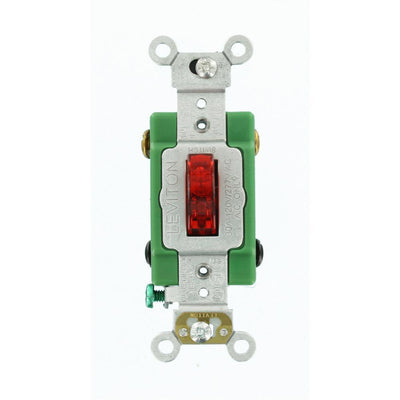 30 Amp Industrial Grade Heavy Duty Double-Pole Pilot Light Toggle Switch, Red - Super Arbor
