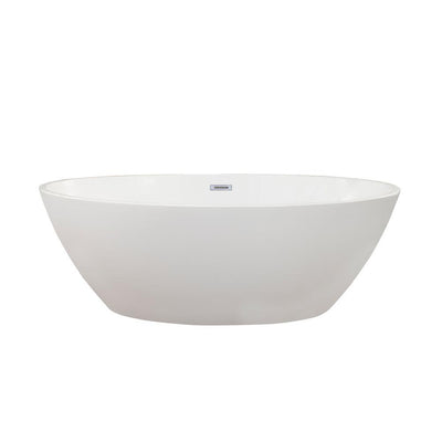 Jolie 55 in. Acrylic Flatbottom Non-Whirlpool Soaking Bathtub in White - Super Arbor