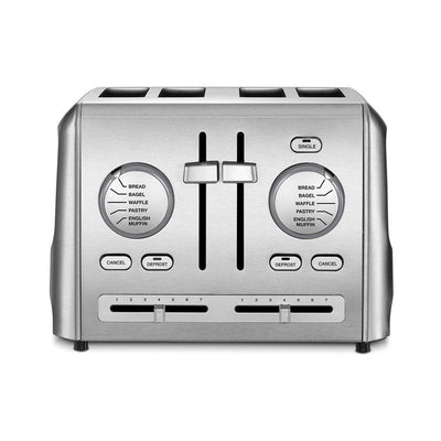 Custom Select 4-Slice Stainless Steel Toaster with Crumb Tray - Super Arbor