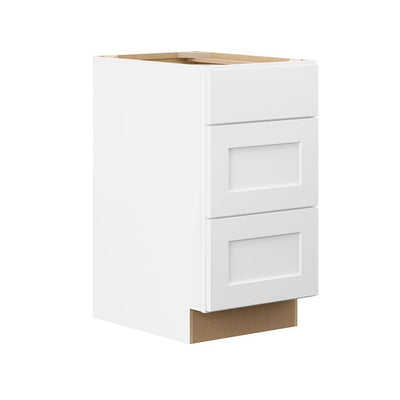 Shaker Ready To Assemble 24 in. W x 34.5 in. H x 24 in. D Plywood Drawer Base Kitchen Cabinet in Denver White