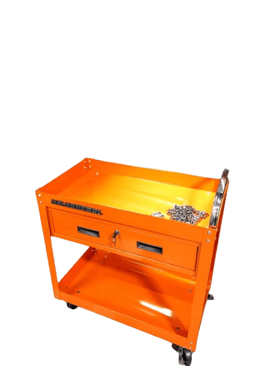 U.S. GENERAL 30 in. Service Cart with Drawer, Orange - Super Arbor