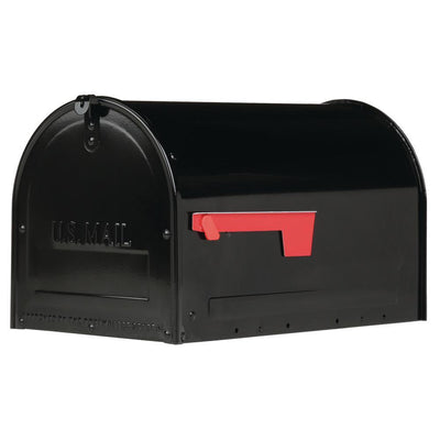 Marshall Large, Locking, Steel, Post-Mount Mailbox, Black - Super Arbor