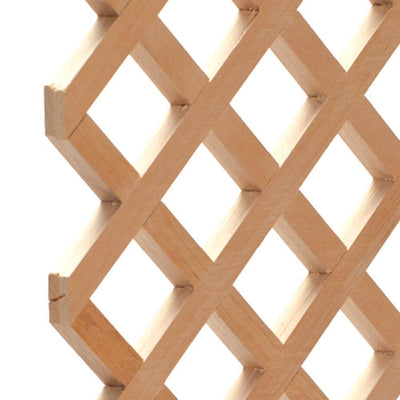 24 in. x 35-3/4 in. x 3/8 in. Unfinished Diagonal Solid North American Red Oak Lattice Panel Insert - Super Arbor