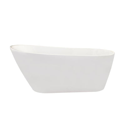 Shaia 67 in. Acrylic Flatbottom Non-Whirlpool Soaking Bathtub in White - Super Arbor