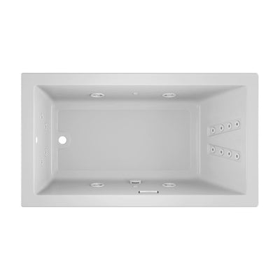 SOLNA 66 in. x 36 in. Acrylic Rectangular Drop-in Reversible Whirlpool Bathtub in White - Super Arbor