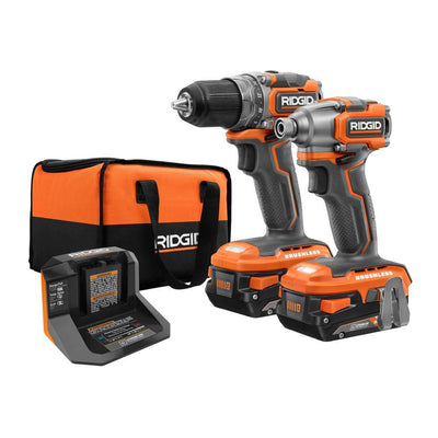 18-Volt Brushless SubCompact Drill Driver and Impact Driver Combo Kit with (2) 2.0 Ah Batteries, Charger and Bag - Super Arbor