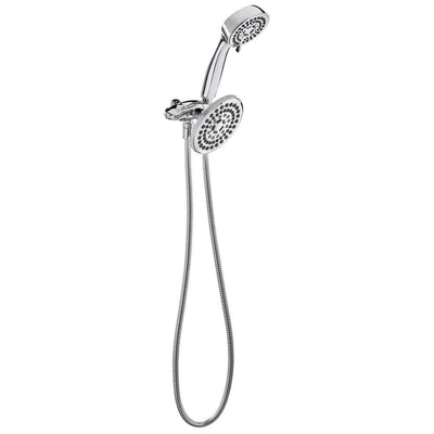 6-spray 5.5 in. Dual Shower Head and Handheld Shower Head in Chrome - Super Arbor