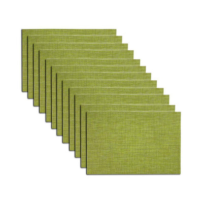 EveryTable 18 in. x 12 in. Green Jacquard Polyester Placemat (Set of 12) - Super Arbor