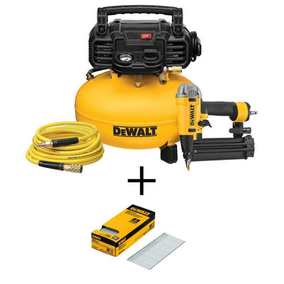 6 Gal. 18-Gauge Brad Nailer and Heavy-Duty Pancake Electric Air Compressor Combo Kit (1-Tool) with 2 in. x 18-GA Brads - Super Arbor