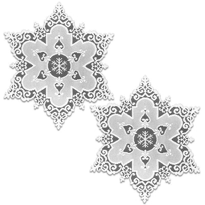 Snowflake 18 in. White Round Doily (Set of 2) - Super Arbor