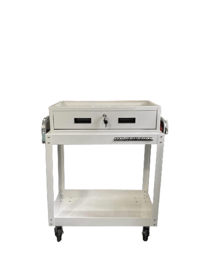 U.S. GENERAL 30 in. Service Cart with Drawer, White - Super Arbor